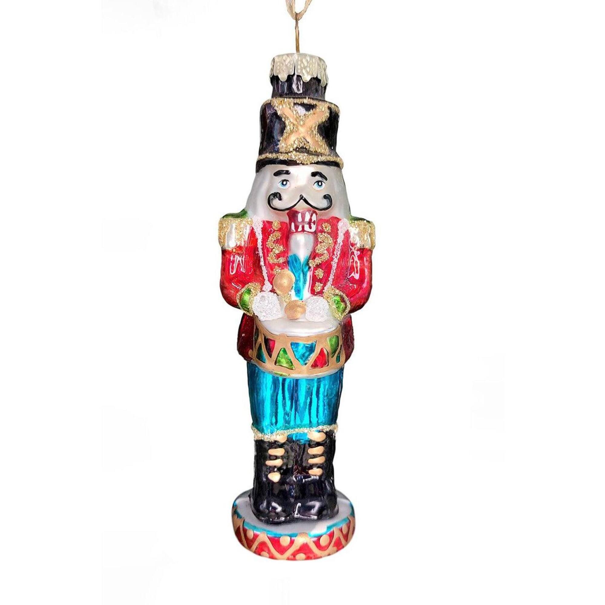 Wizardi 11.81" Christmas Glass Nutcracker Soldier Ornament